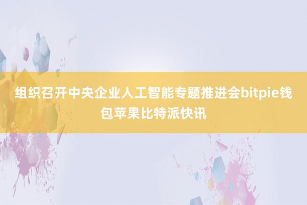 组织召开中央企业人工智能专题推进会bitpie钱包苹果比特派快讯