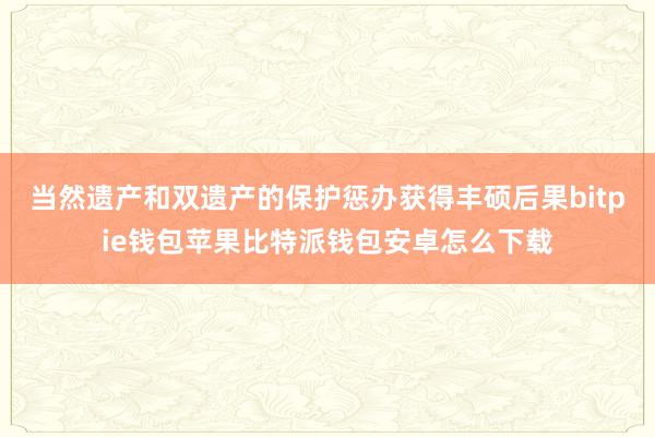 当然遗产和双遗产的保护惩办获得丰硕后果bitpie钱包苹果比特派钱包安卓怎么下载