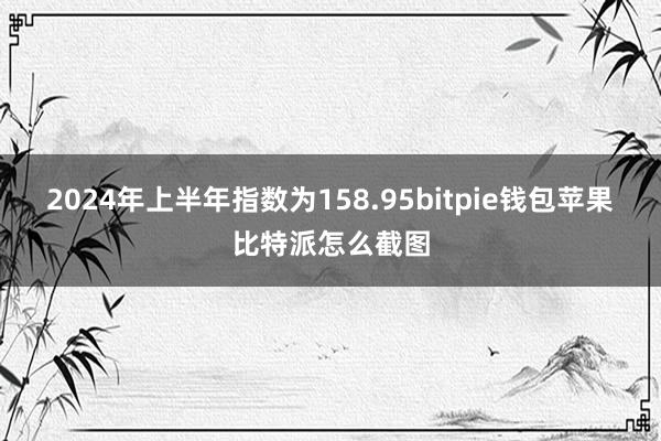 2024年上半年指数为158.95bitpie钱包苹果比特派怎么截图