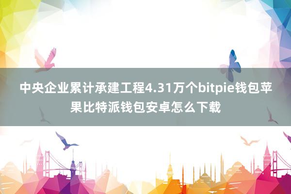 中央企业累计承建工程4.31万个bitpie钱包苹果比特派钱包安卓怎么下载