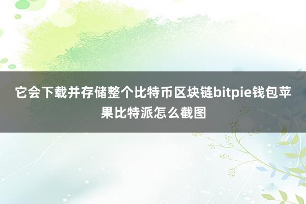 它会下载并存储整个比特币区块链bitpie钱包苹果比特派怎么截图