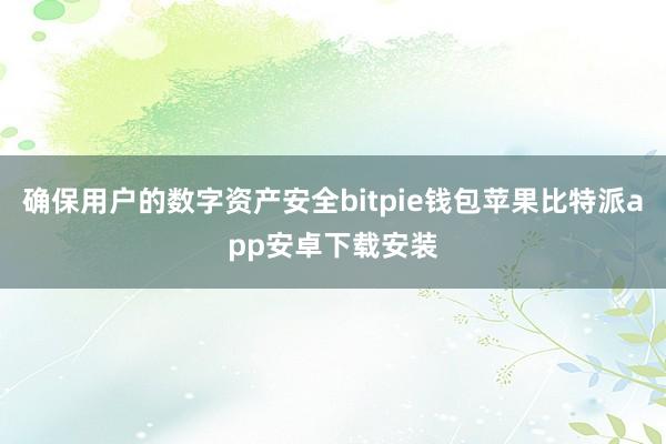 确保用户的数字资产安全bitpie钱包苹果比特派app安卓下载安装