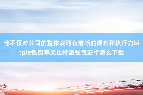 他不仅对公司的整体战略有清晰的规划和执行力bitpie钱包苹果比特派钱包安卓怎么下载