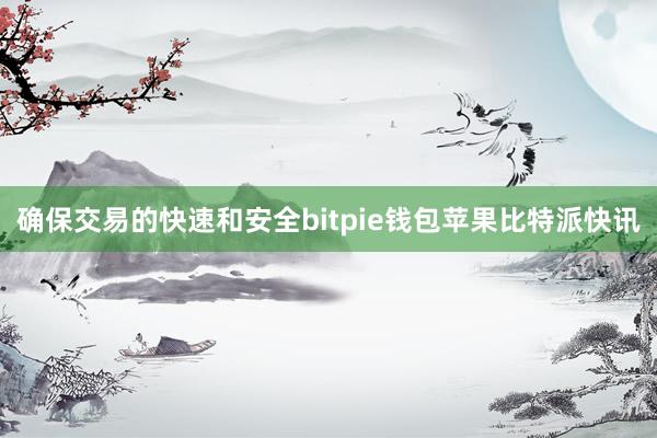 确保交易的快速和安全bitpie钱包苹果比特派快讯