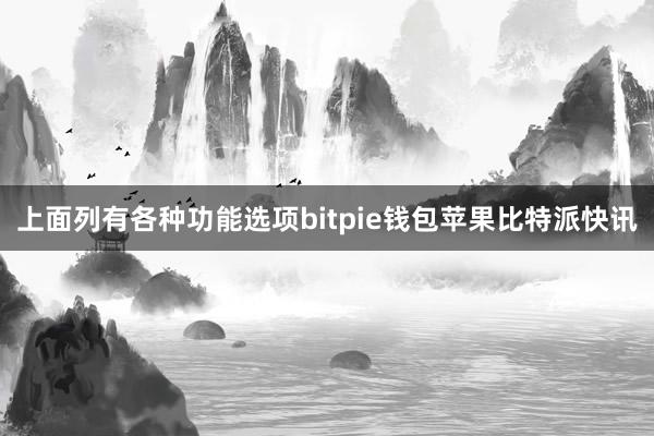 上面列有各种功能选项bitpie钱包苹果比特派快讯