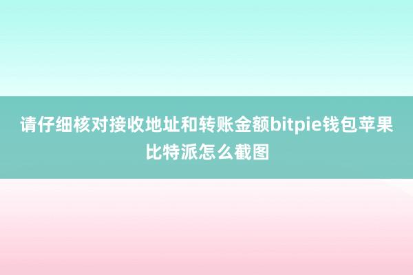 请仔细核对接收地址和转账金额bitpie钱包苹果比特派怎么截图