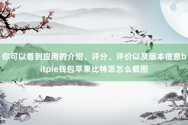 你可以看到应用的介绍、评分、评价以及版本信息bitpie钱包苹果比特派怎么截图