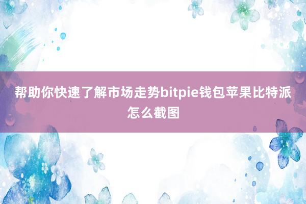 帮助你快速了解市场走势bitpie钱包苹果比特派怎么截图