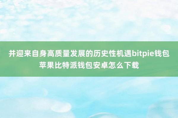 并迎来自身高质量发展的历史性机遇bitpie钱包苹果比特派钱包安卓怎么下载