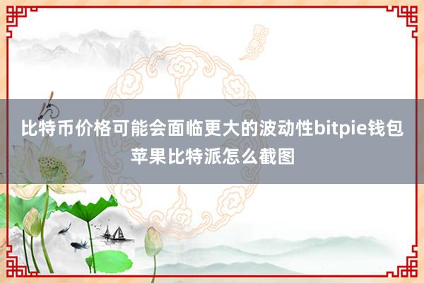 比特币价格可能会面临更大的波动性bitpie钱包苹果比特派怎么截图