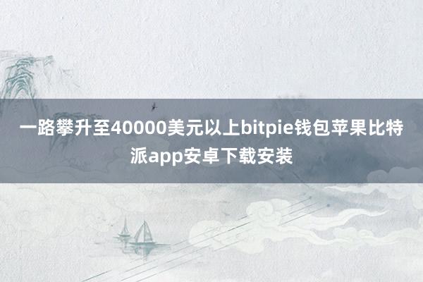 一路攀升至40000美元以上bitpie钱包苹果比特派app安卓下载安装