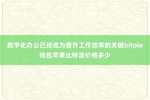 数字化办公已经成为提升工作效率的关键bitpie钱包苹果比特派价格多少