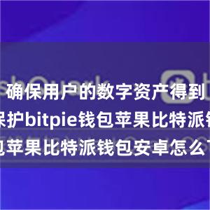 确保用户的数字资产得到充分的保护bitpie钱包苹果比特派钱包安卓怎么下载