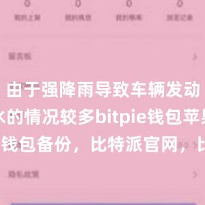 由于强降雨导致车辆发动机进水的情况较多bitpie钱包苹果bitpie钱包备份，比特派官网，比特派钱包，比特派下载