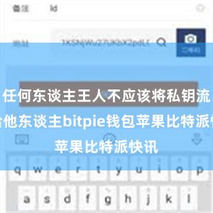 任何东谈主王人不应该将私钥流露给他东谈主bitpie钱包苹果比特派快讯